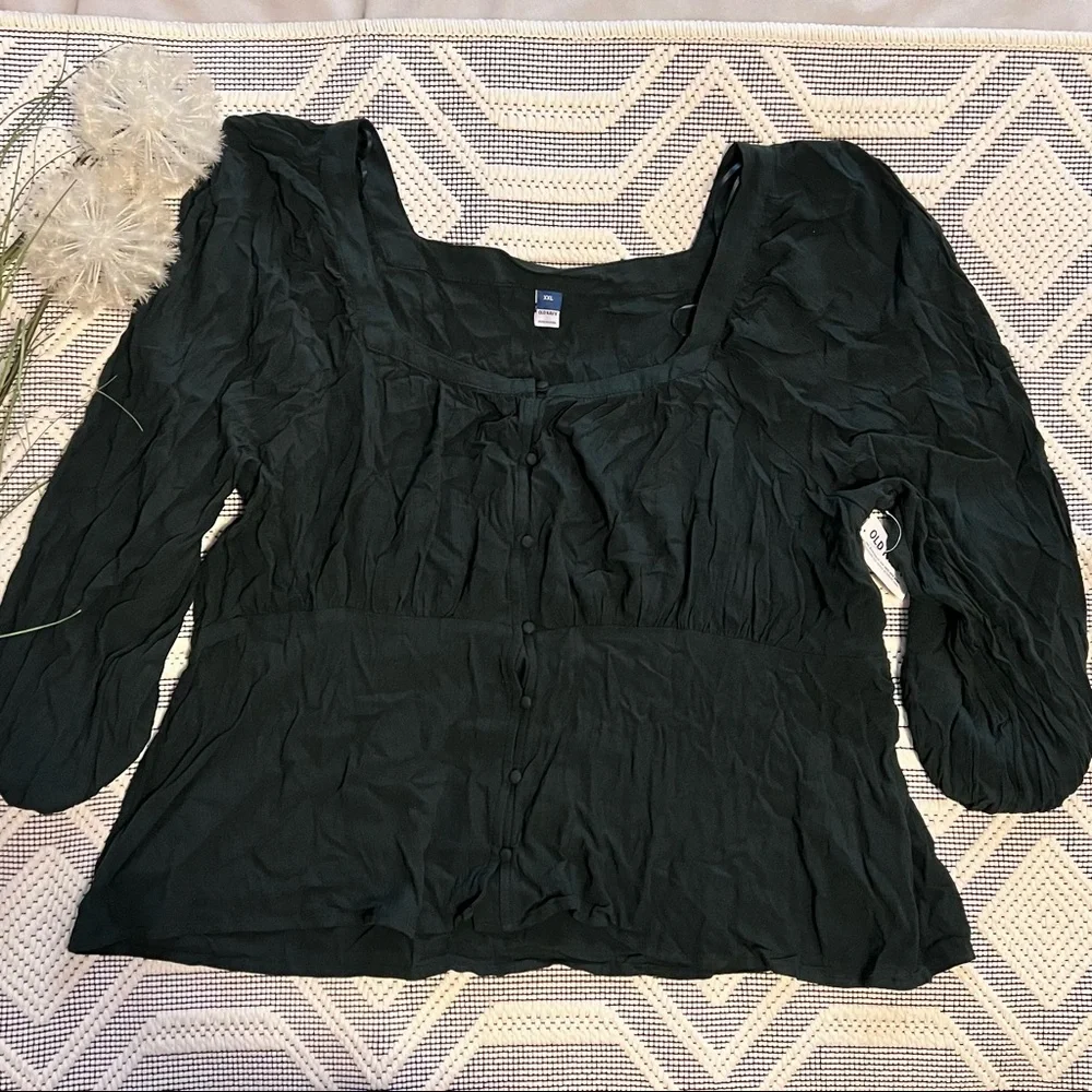 Old Navy Deep Green Women's Blouse - Picture 1 of 6